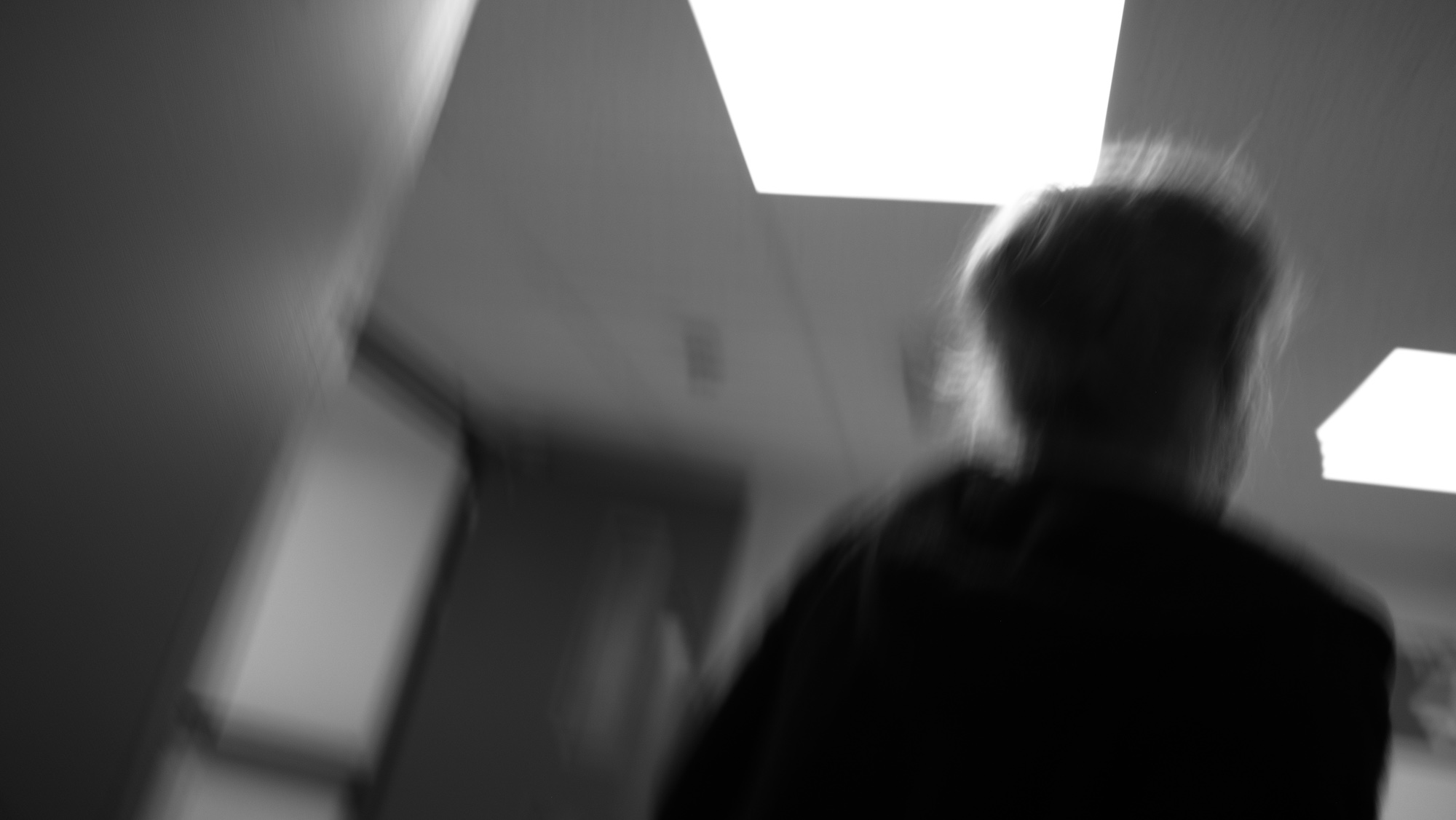 Walking down the hospital corridoors.